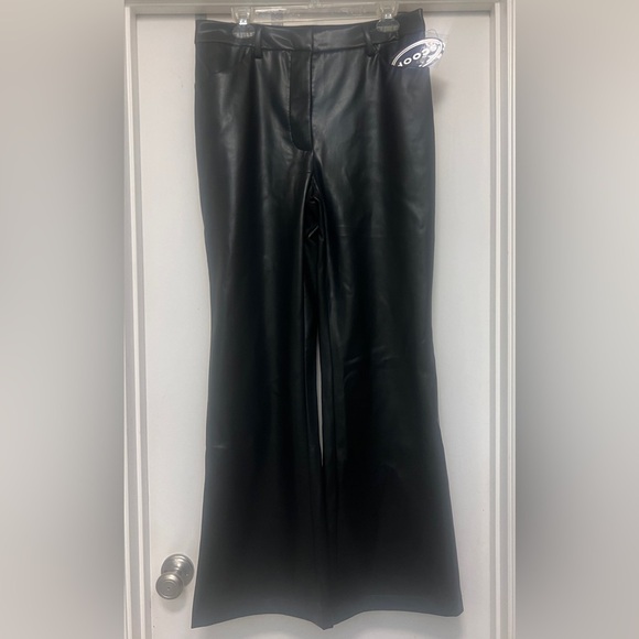 NWT Scoop faux leather black trousers - size 12 - Picture 1 of 6